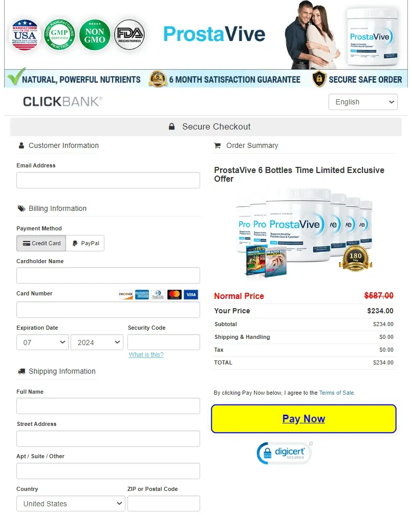 ProstaVive secure checkout prostate supplement order